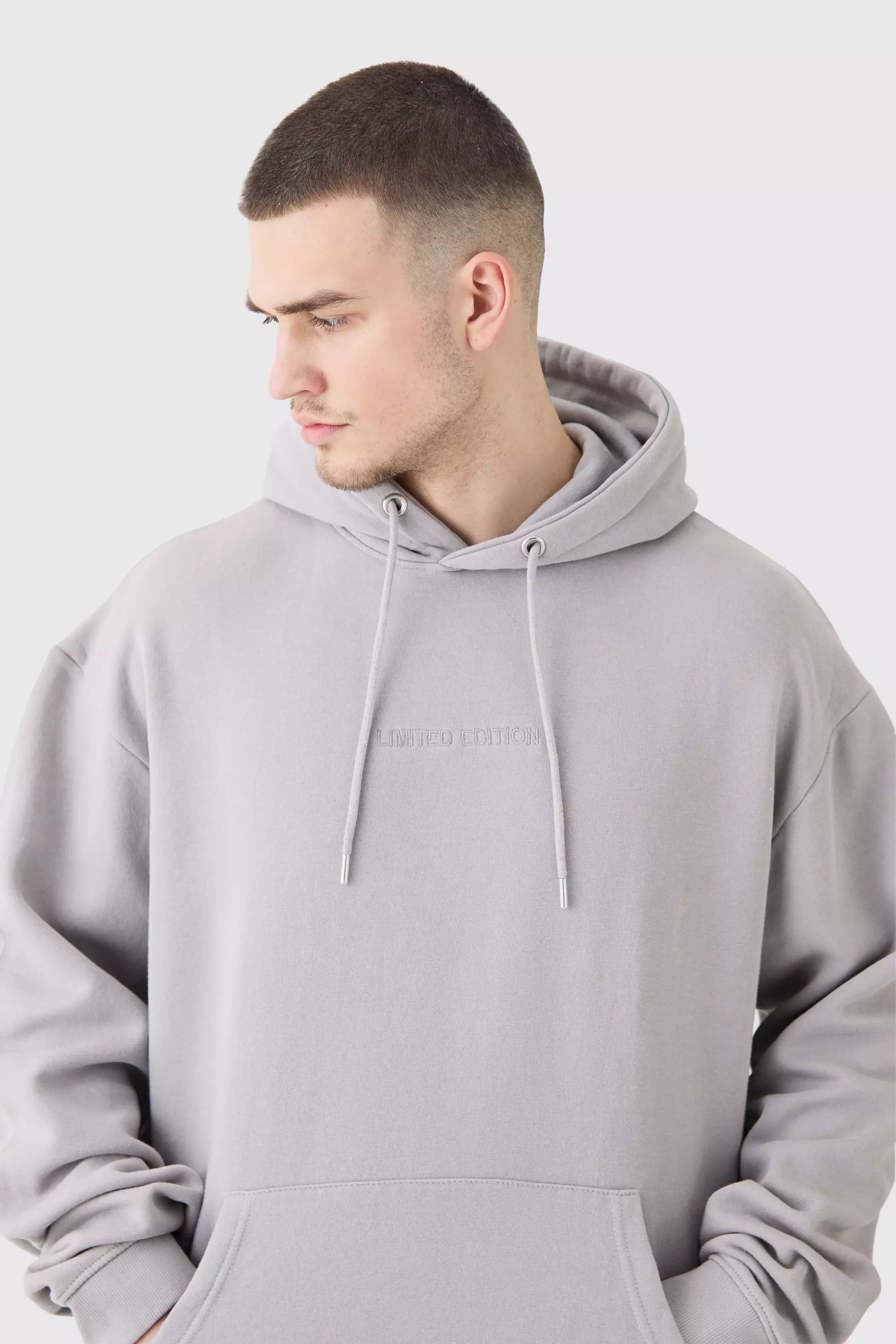 All over man printed hooded tracksuit grey best sale